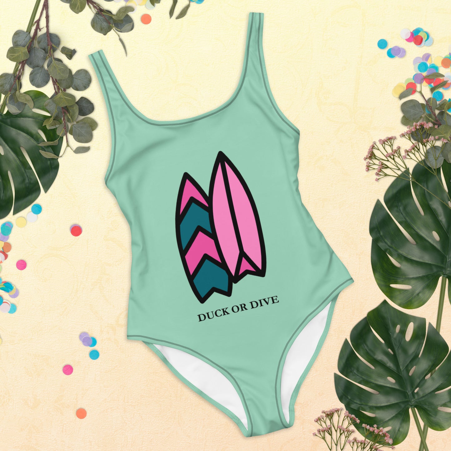 Pink Surfboards One-Piece Swimsuit