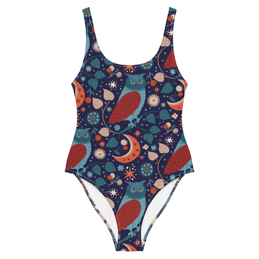 Midnight Blue Owl One-Piece Swimsuit