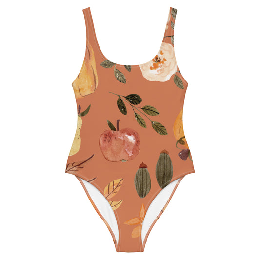 Pumpkin Spice One-Piece Swimsuit