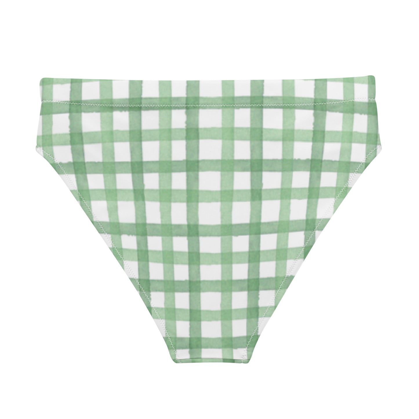 Green Gingham Recycled Bikini Bottom