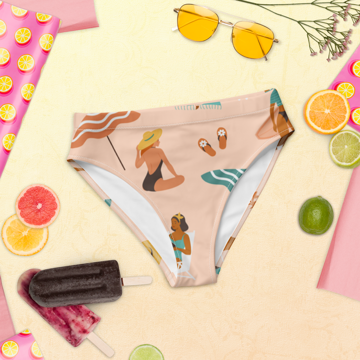 Sandy Beach Recycled High-Waisted Bikini Bottom