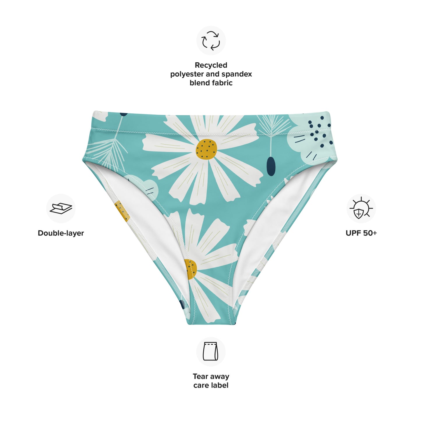 Giant Daisy Blue Recycled Bikini Bottom