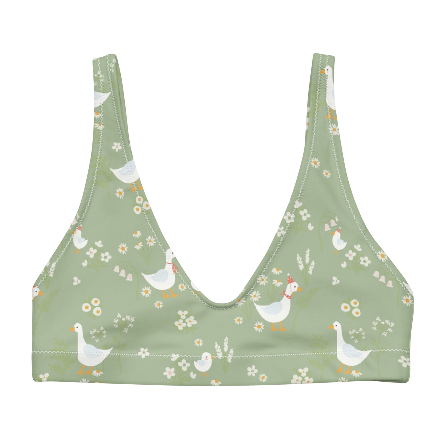 Ducks & Flowers Recycled Bikini Top