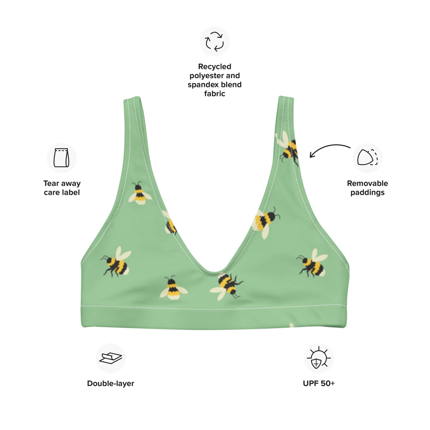 Busy Bees Recycled Bikini Top
