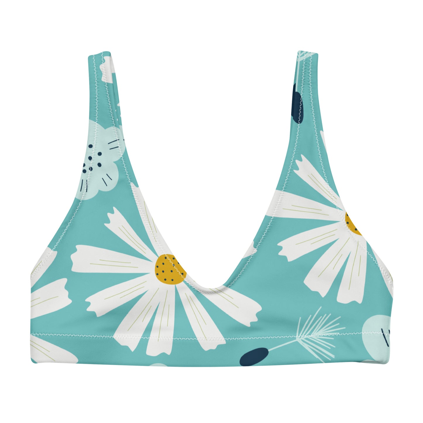 Giant Daisy Blue Recycled Bikini Top