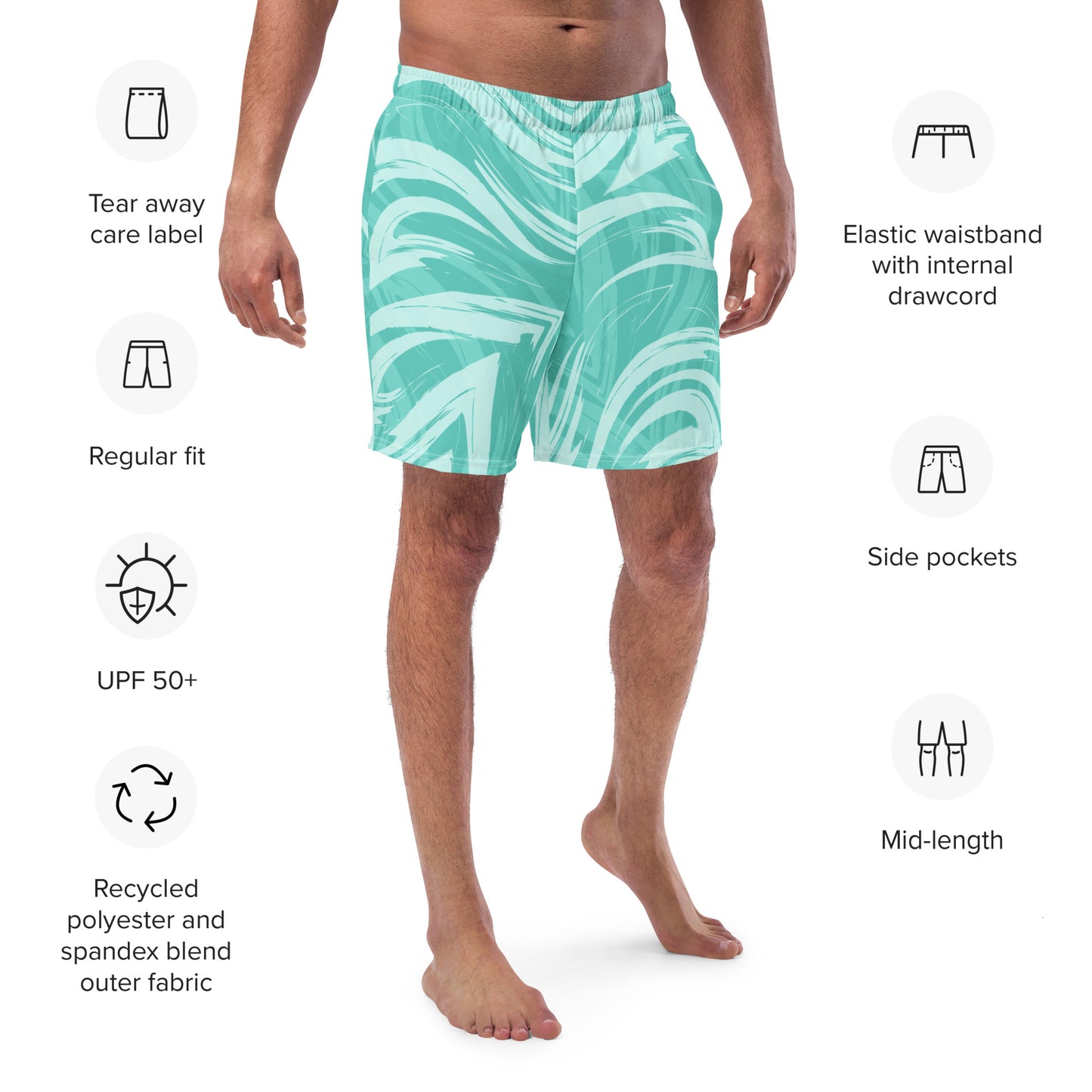 "Greens of Bali" Men's Swim Trunks