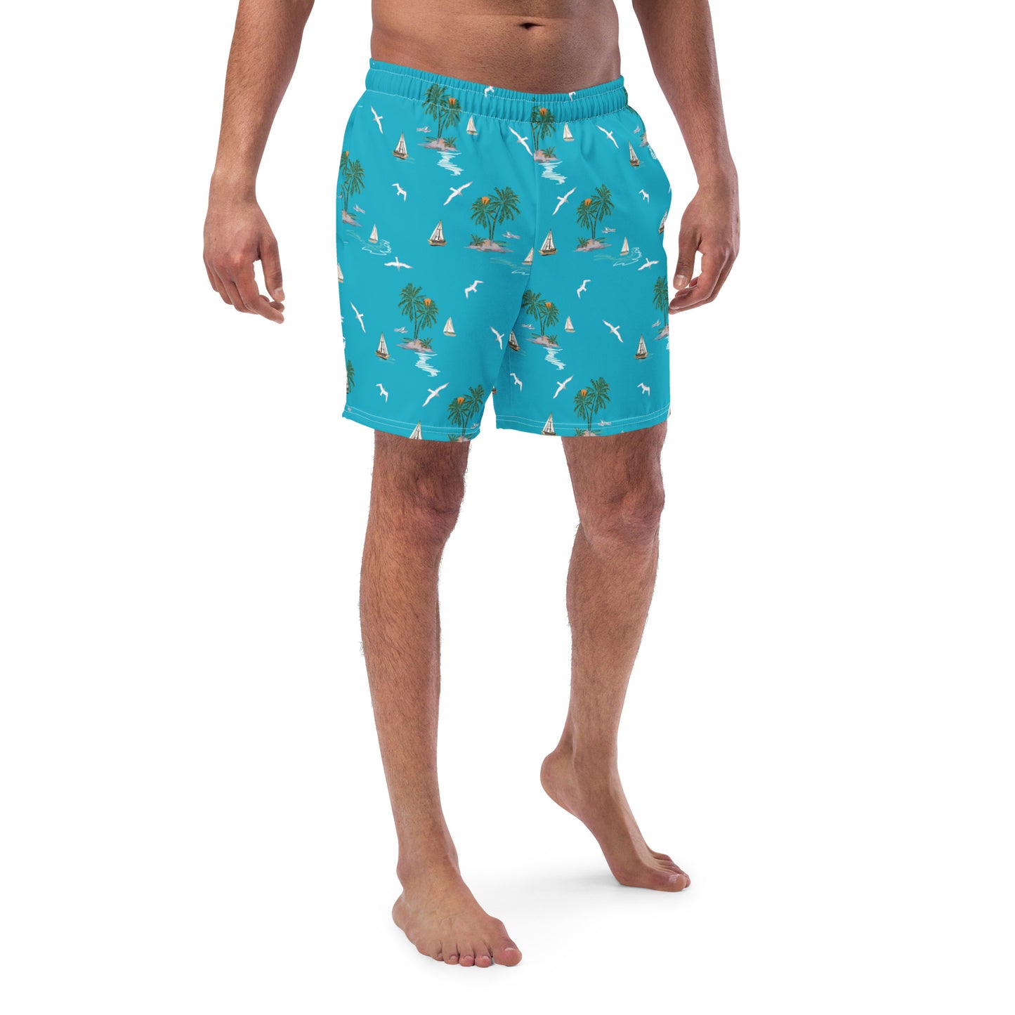 "Islands & Seagulls" Men's Swim Trunks