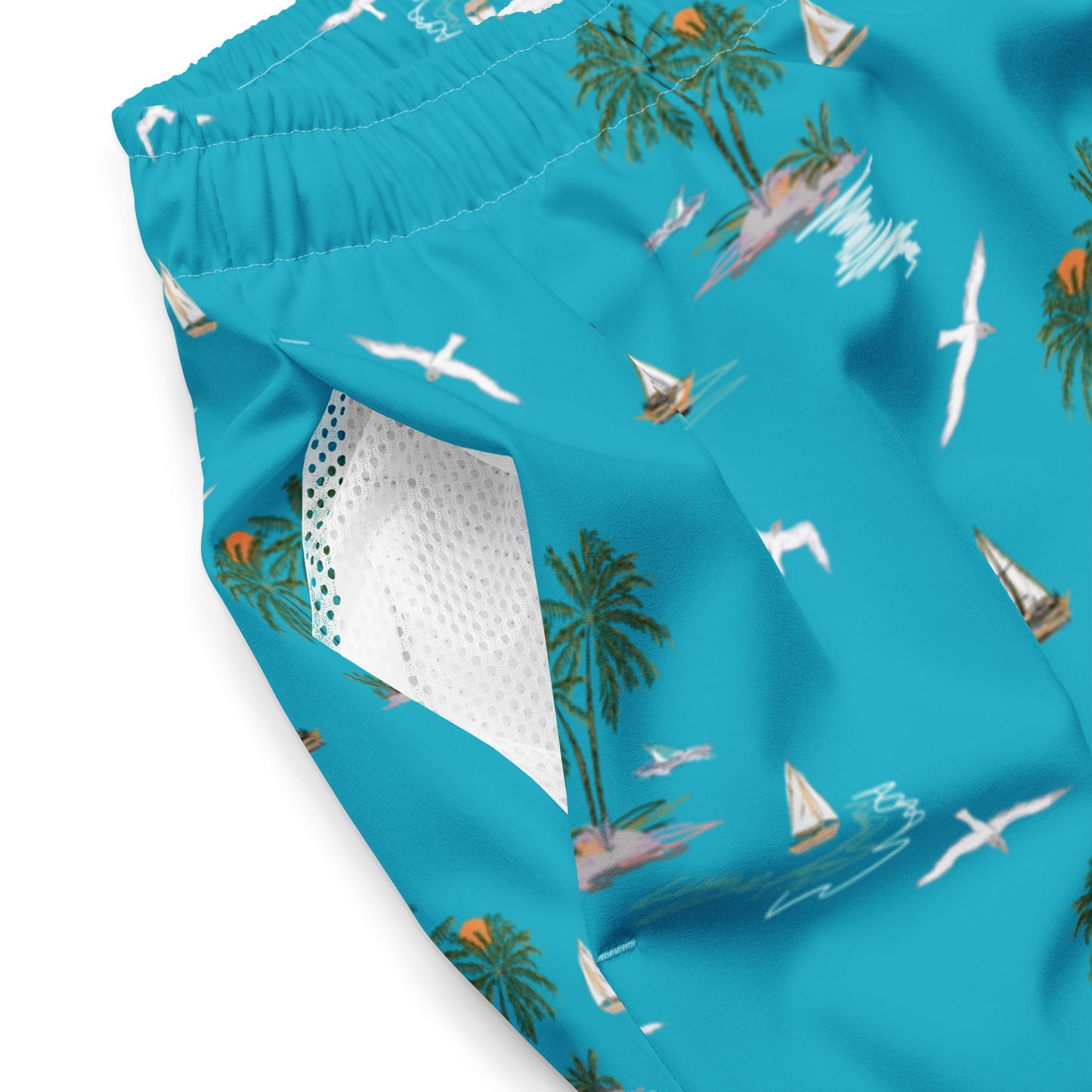 "Islands & Seagulls" Men's Swim Trunks