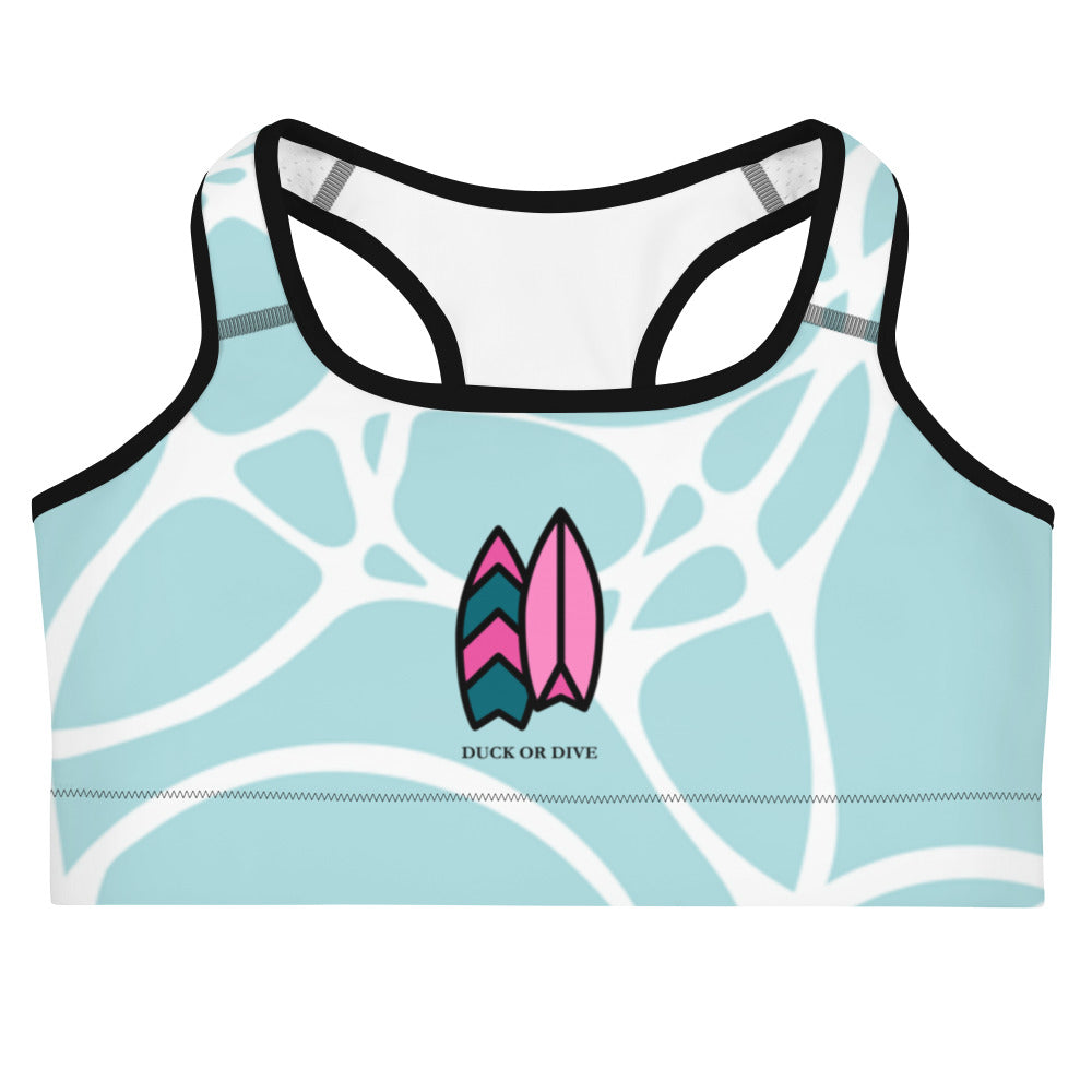 Surfboad & Waves Sports Bra