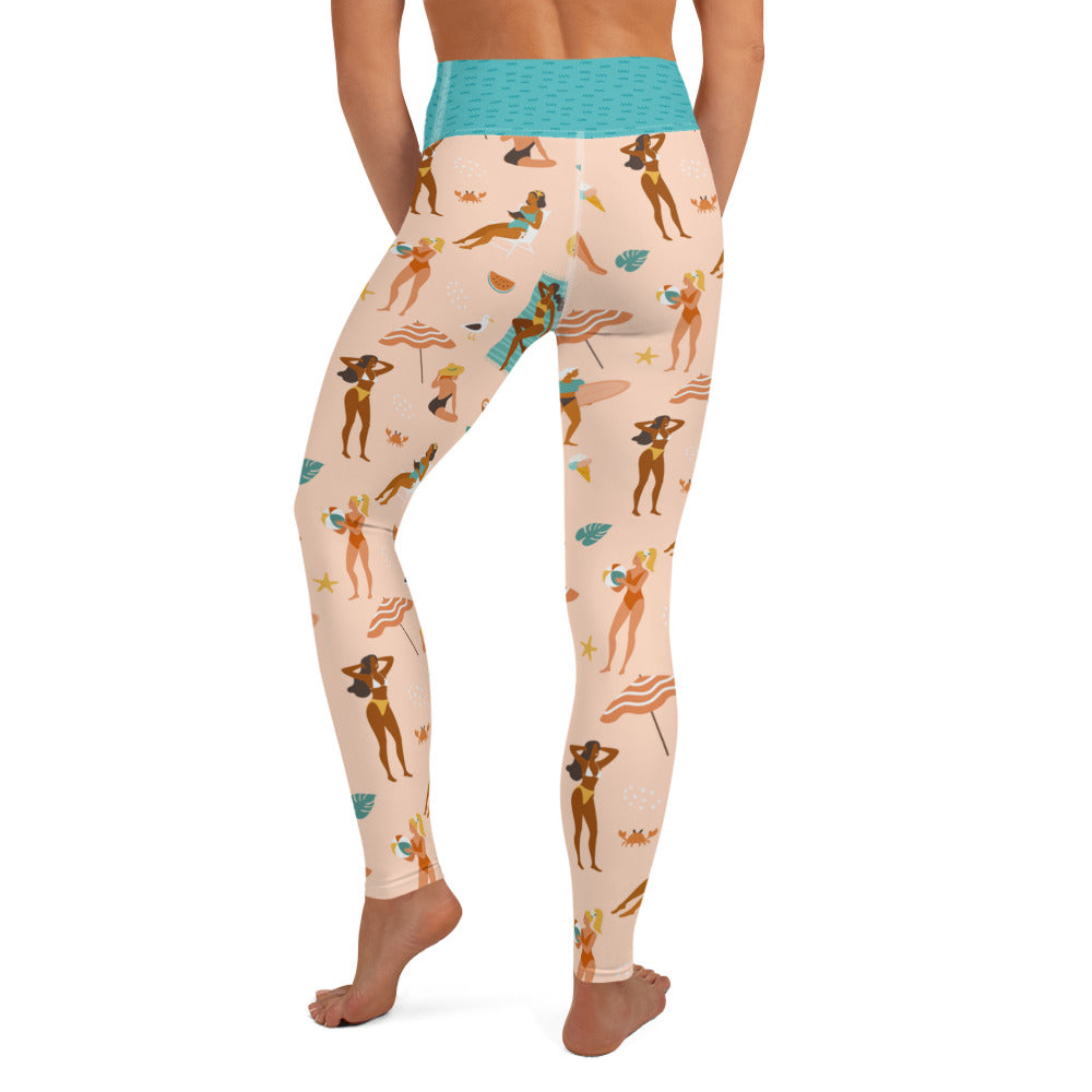 "By The Beach" Yoga Women's Leggings