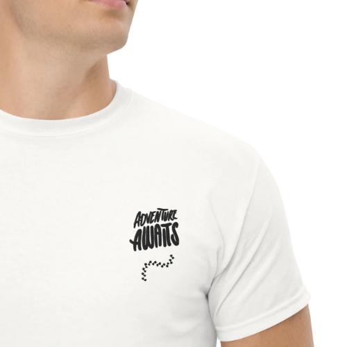 "Adventure Awaits" - Men's Classic Embroided T-shirt