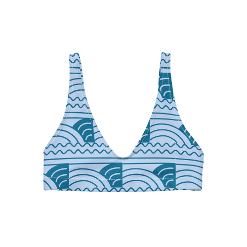 Blue Waves Recycled Padded Bikini Top
