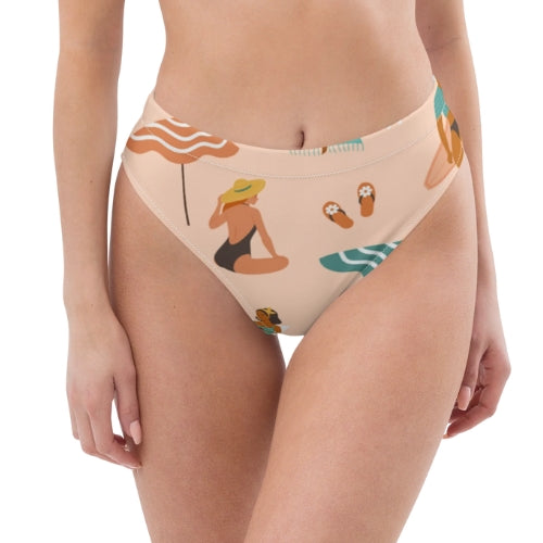 Sandy Beach Recycled High-Waisted Bikini Bottom