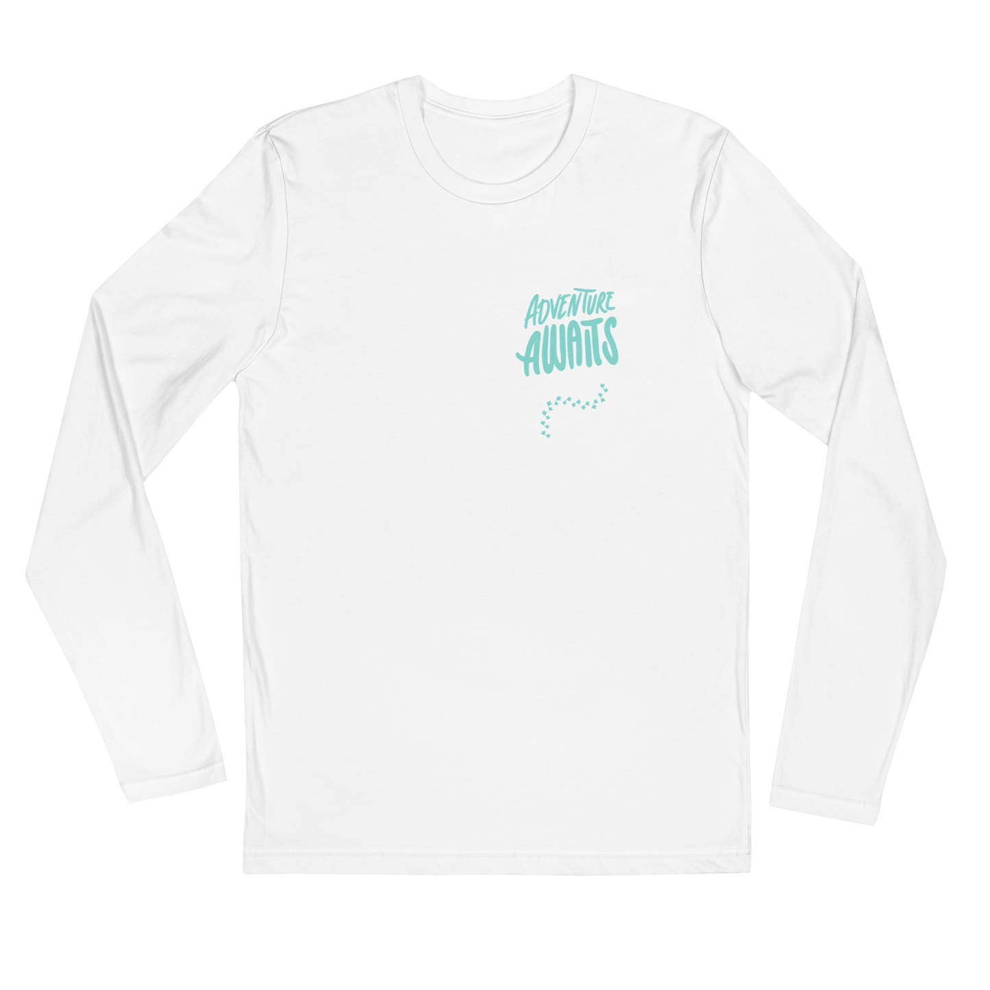 "Adventure Awaits" - Men's Long Sleeve Fitted Crew Top