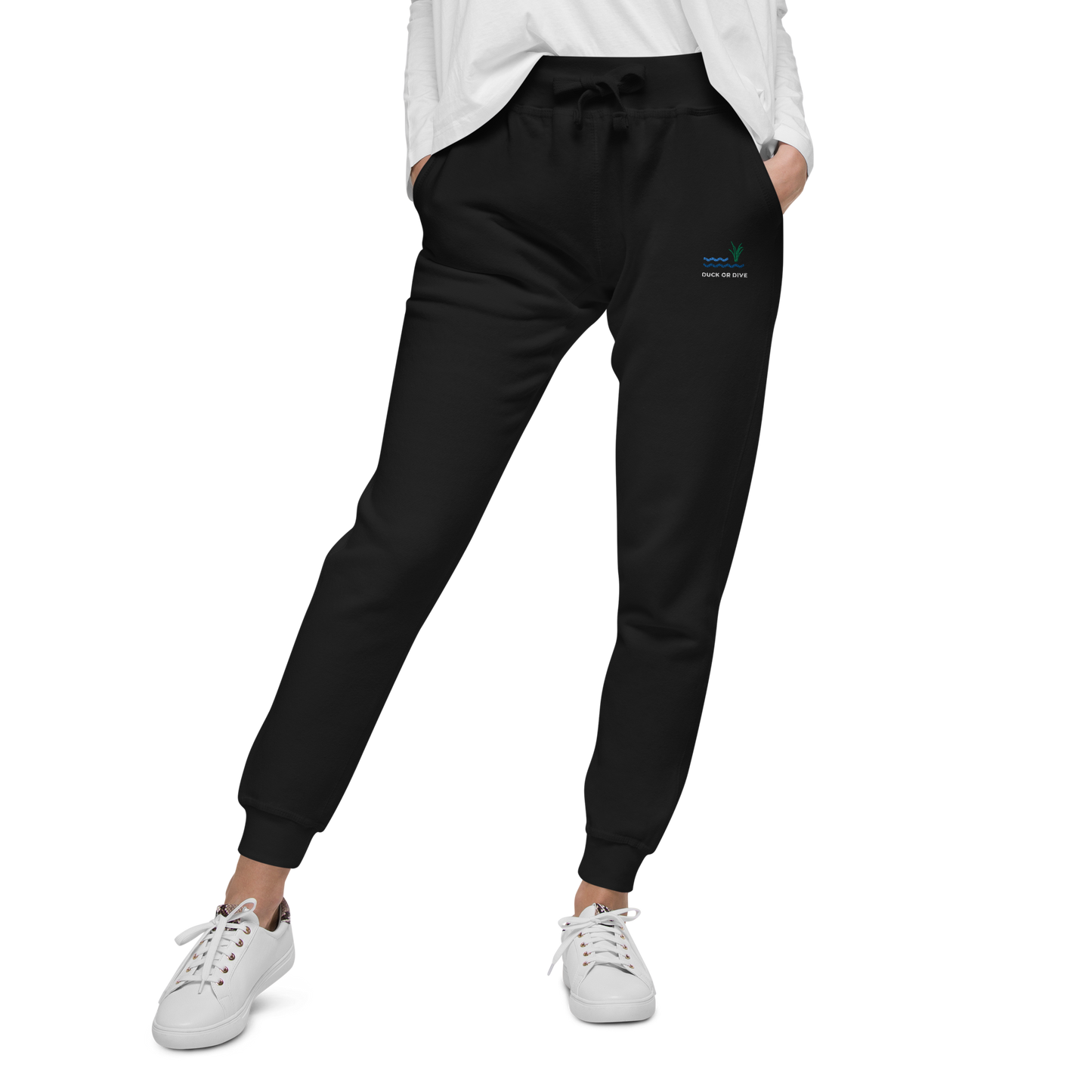 Duck or Dive Embroidered Unisex Fleece Joggers