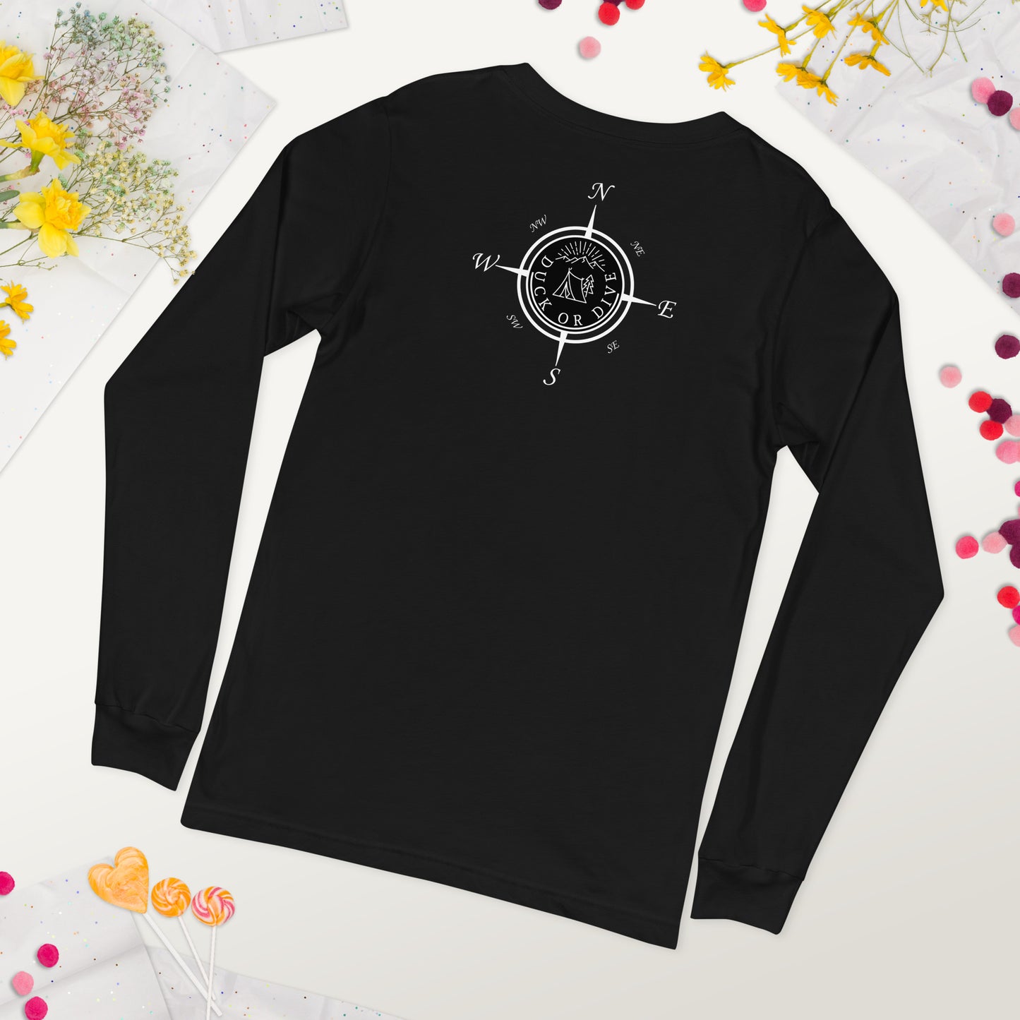 "Compass & Camping" Unisex Long Sleeve Tee