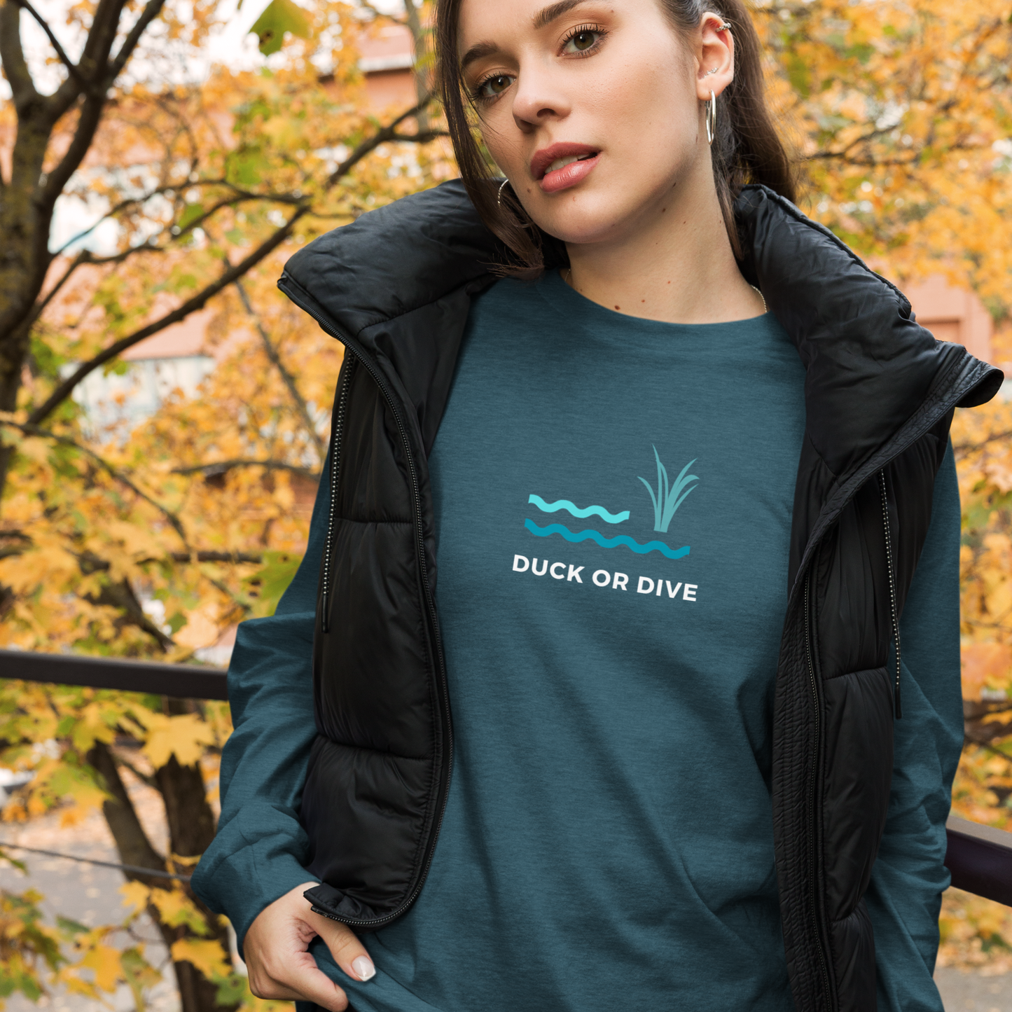 Duck or Dive Sign Post Unisex Long Sleeve Top