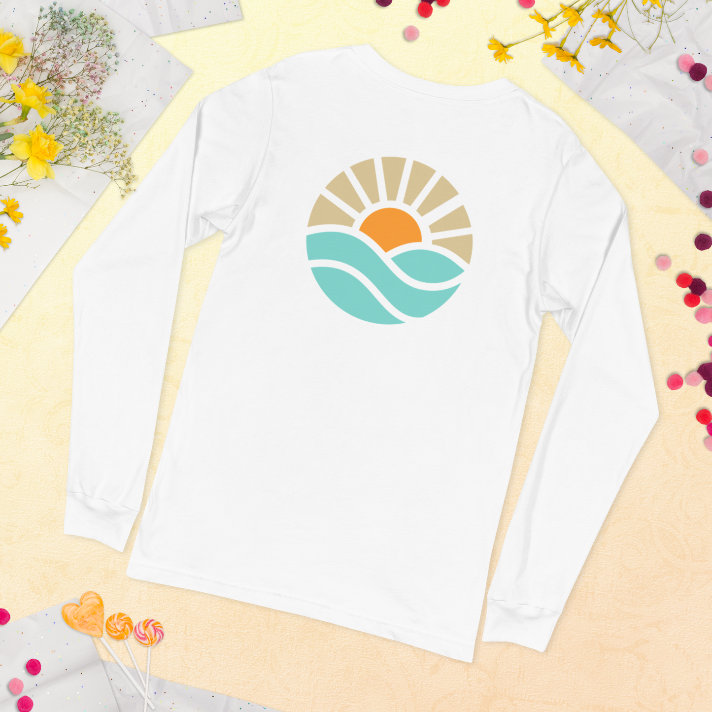 "Waves & Sun" Unisex Long Sleeve Top