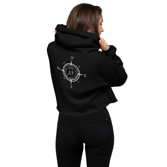 "Compass & Camping" Women's Crop Hoodie