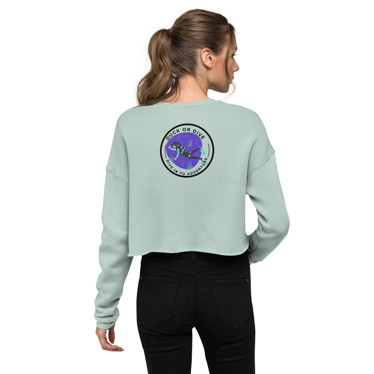 "Dive In to Adventure" Crop Sweatshirt