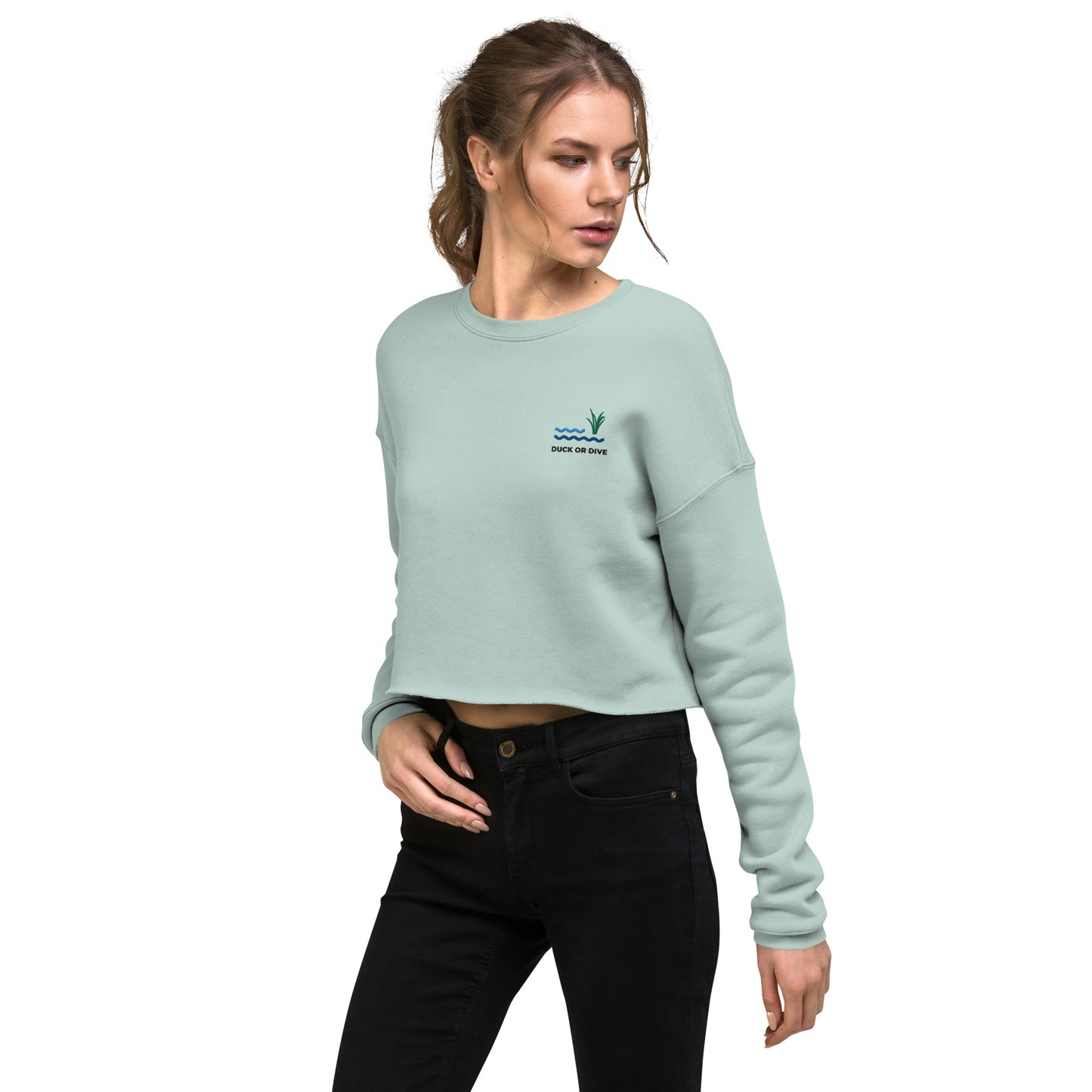 "Dive In to Adventure" Crop Sweatshirt