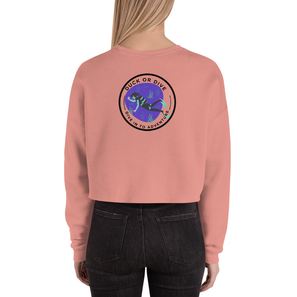 "Dive In to Adventure" Crop Sweatshirt