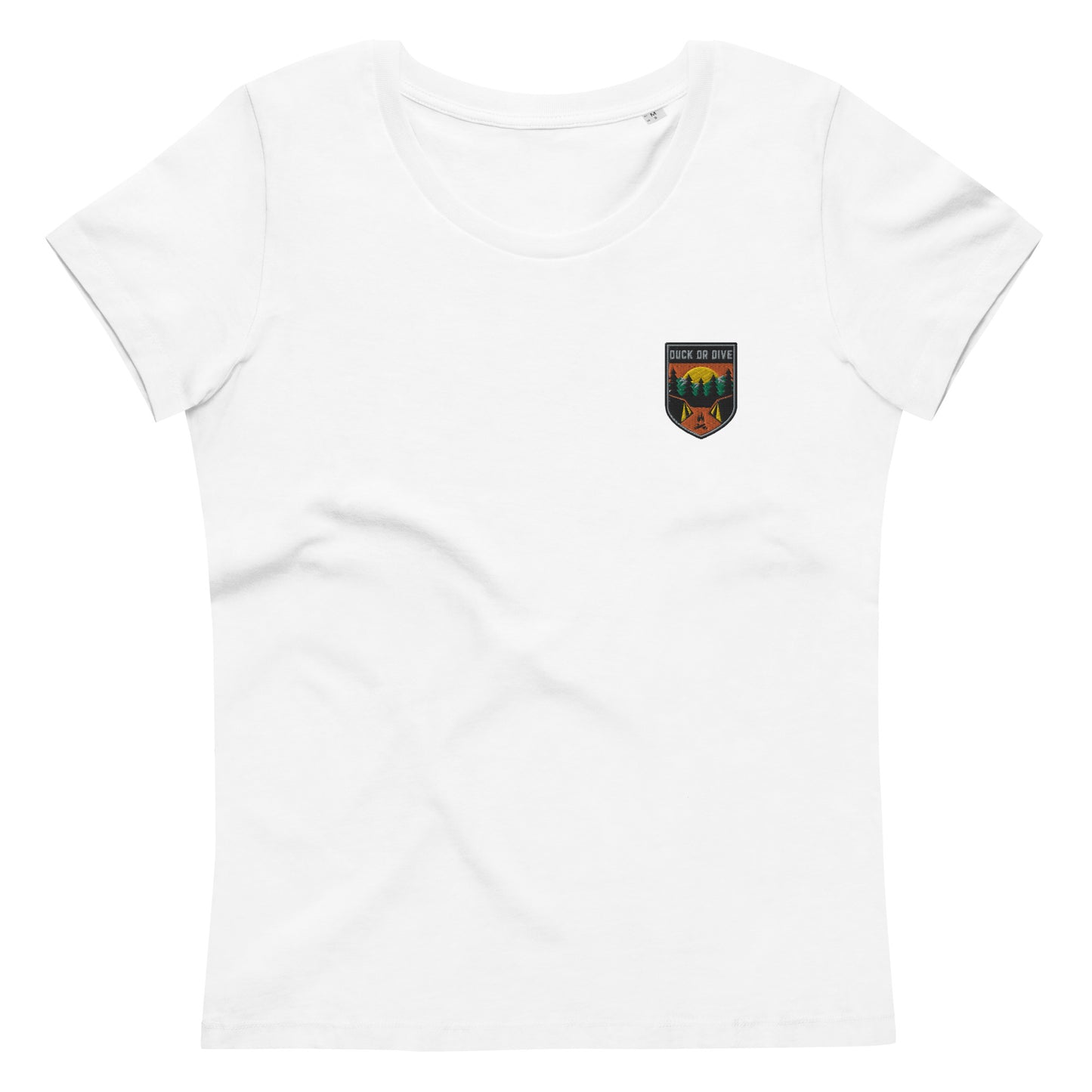 Duck or Dive Embroidered Badge Women's Fitted Eco Tee